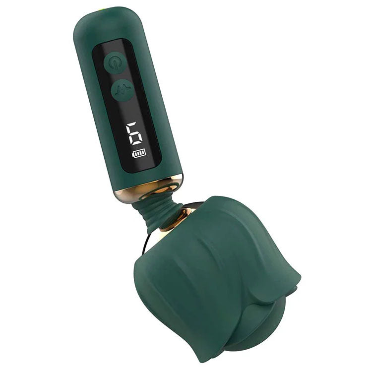 Adam & Eve The Royal Rose Mini Wand Green Green Usb Rechargeable Mini Massager Wand