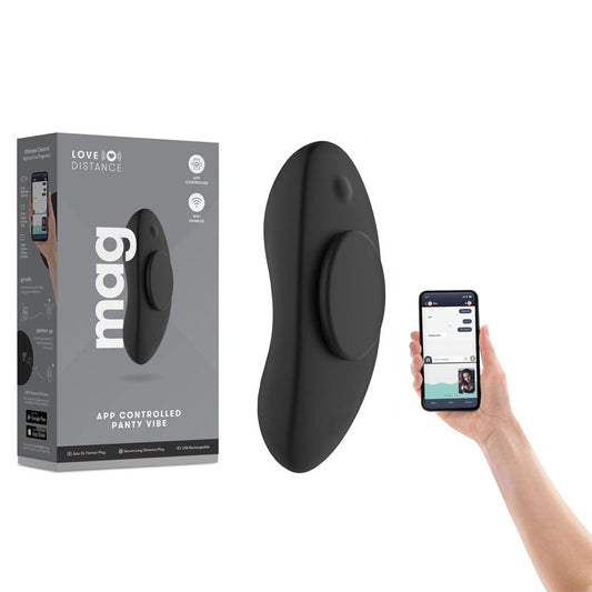 Love Distance Mag Black Rechargeable Panty Vibrator With App Control