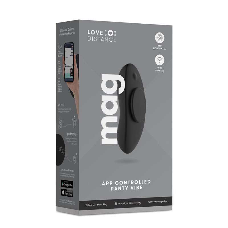Love Distance Mag Black Rechargeable Panty Vibrator With App Control
