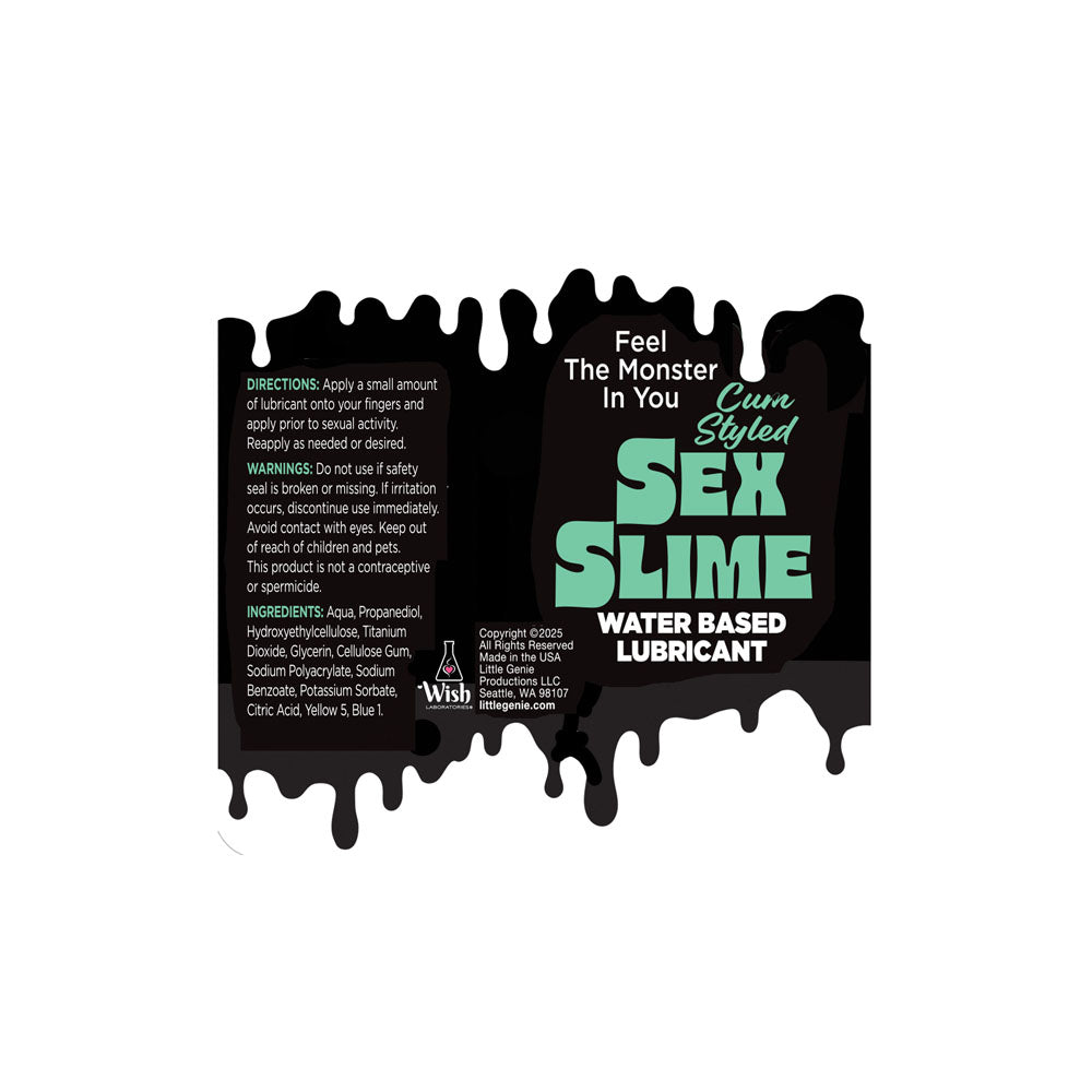 Sex Slime Cum Style Creature Lube Green 120 Ml Green Cum Style Water Based Lubricant 120 Ml Bottle