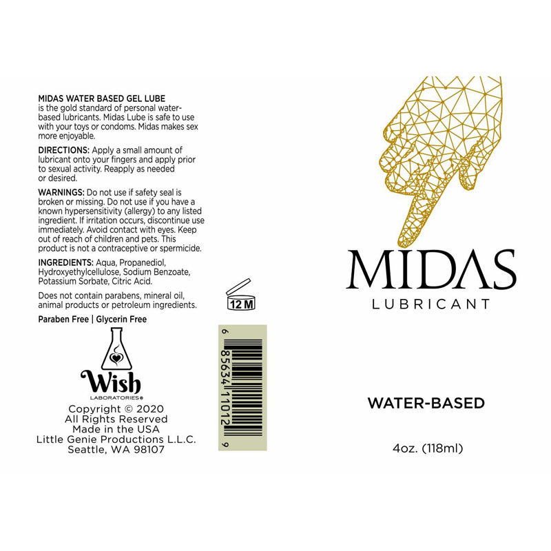 Midas Water Based Lube Water Based Lubricant 118 Ml Bottle