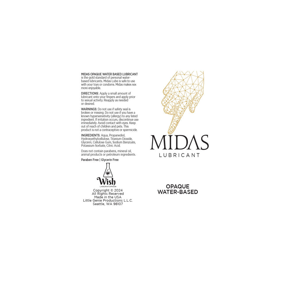 Midas Opaque Water Based Lubricant 59 Ml Water Based Cum Lube 59 Ml