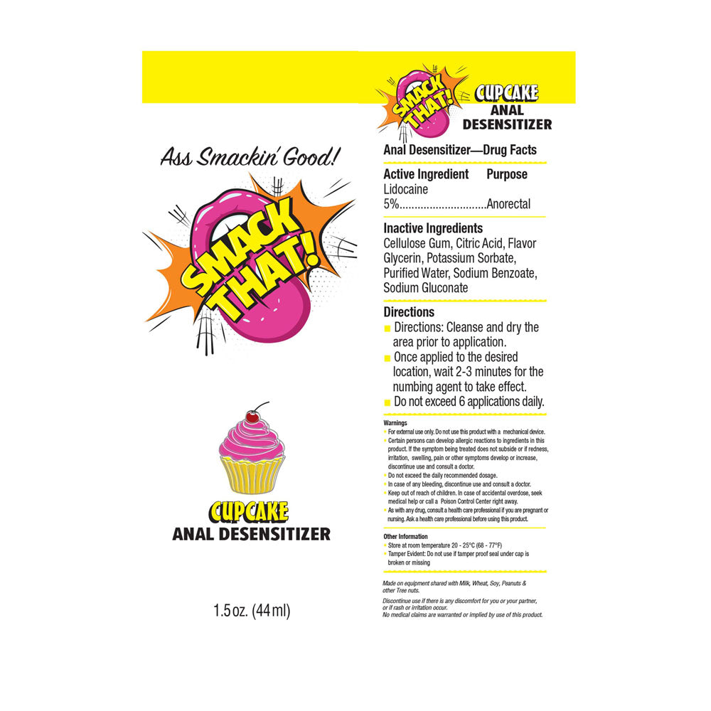 Smack That! Anal Desensitiser Cupcake Cupcake Flavoured Anal Desensitiser 44 Ml Tube