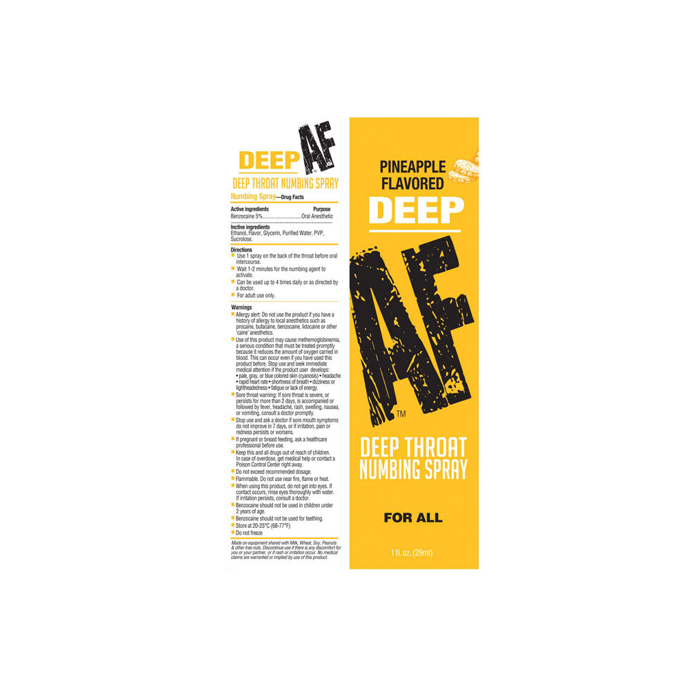 Deep Af Pineapple Pineapple Flavoured Deep Throat Spray 29 Ml