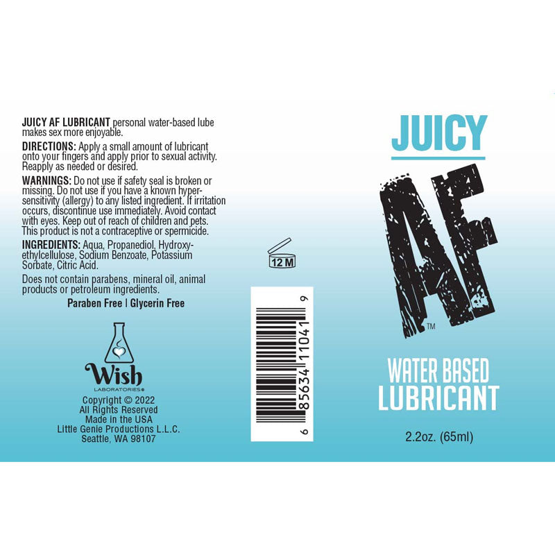 Juicy Af Water Based Lubricant 59 Ml Water Based Lubricant 59 Ml Bottle