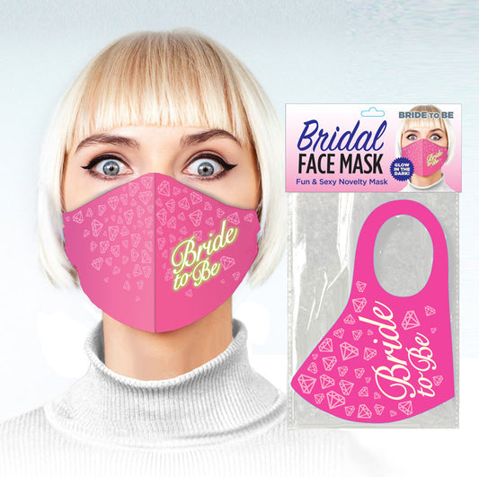 Bridal Face Mask Bride To Be Glow Pink Novelty Mask