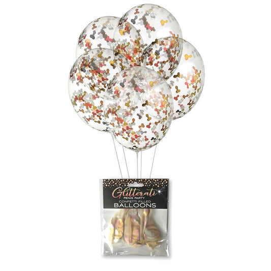 Glitterati Confetti Balloons Party Balloons 5 Pack