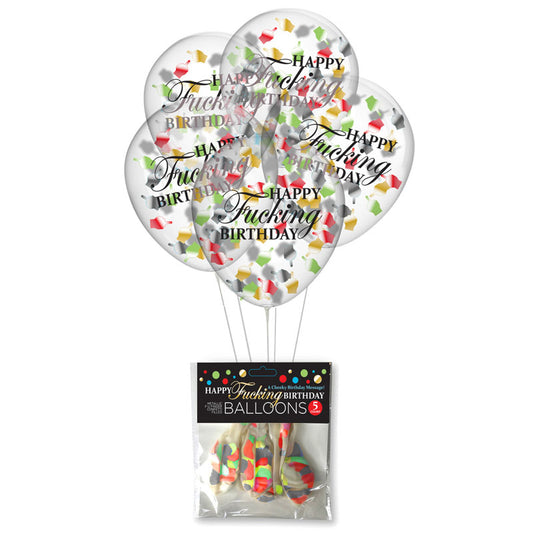 Happy Fucking Birthday Confetti Balloons Party Balloons Set Of 5