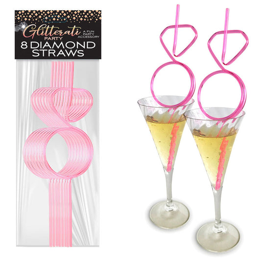 Glitterati Diamond Straw Set Hens Party Novelty Set Of 8