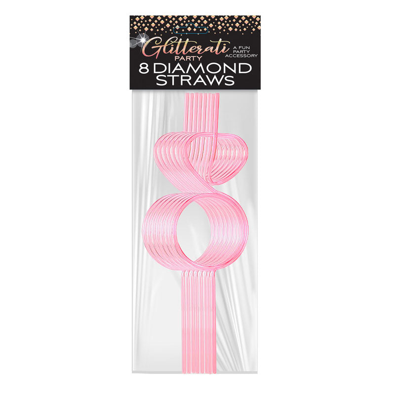 Glitterati Diamond Ring Straws Set Hens Party Novelty Set Of 8