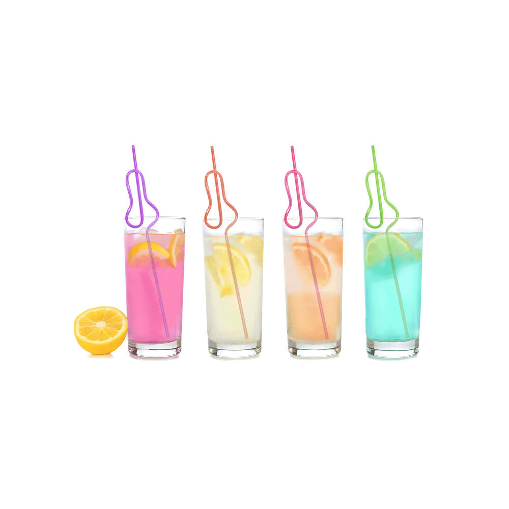 Glitterati Penis Silly Straws Coloured Hen's Party Straws 8 Pack