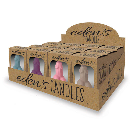 Eden's Candles Vagina Vanilla Display Of 12 Coloured Vanilla Scented Candles Set Of 12