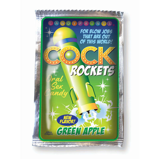 Cock Rockets Green Apple Green Apple Flavoured Oral Sex Candy 15 Grams
