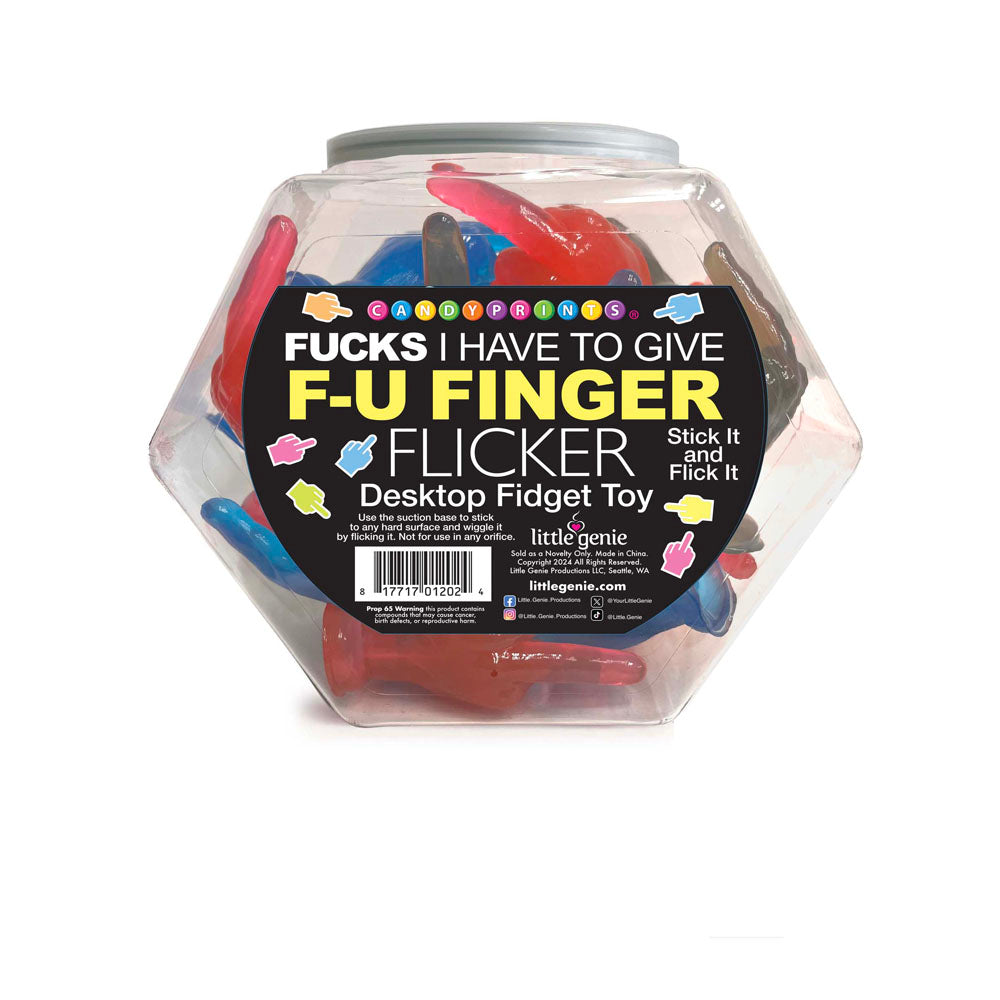 Fucks I Have To Give F U Finger Flicker Display Novelty Fidget Toy Fishbowl Display Of 24
