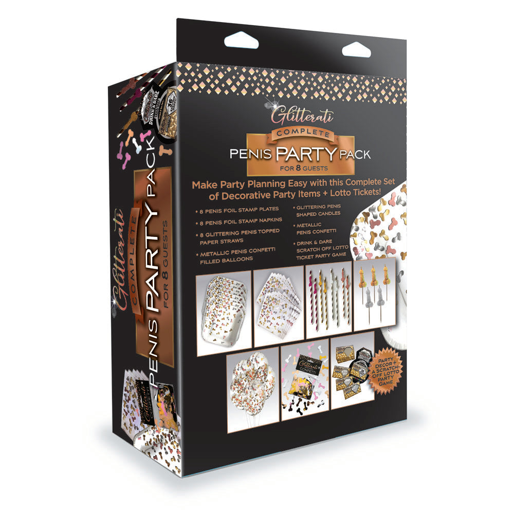 Glitterati Complete Penis Party Pack Party Set For 8 People