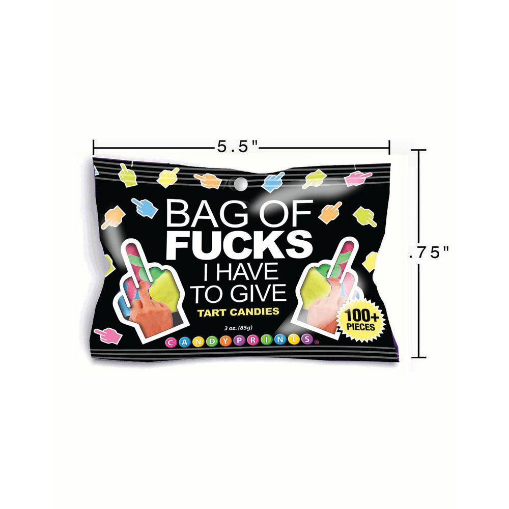 Bag Of Fucks I Have To Give Fruit Flavoured Lollies 85 Gram Bag