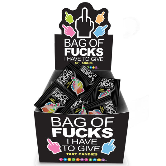 Bag Of Fucks I Have To Give Display Fruit Flavoured Lollies Counter Display Of 100 Mini Packs