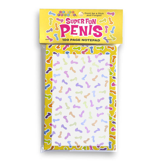 Super Fun Penis Notepad Novelty Notepad 100 Pages
