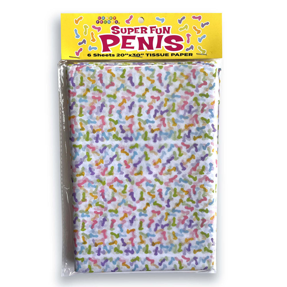 Super Fun Penis Tissue Paper Sheets Novelty Decoration Sheets 6 Pack