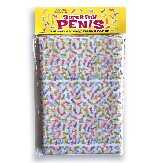 Super Fun Penis Tissue Paper Sheets Novelty Decoration Sheets 6 Pack