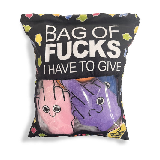 Bag Of Fucks I Have To Give Mini Fuzzy Fu Plushy Pillows Set Of 5