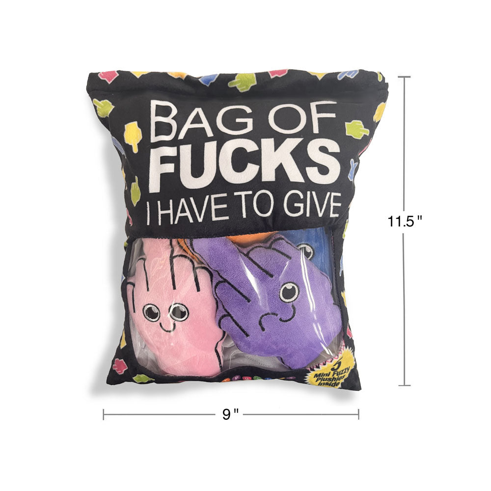 Bag Of Fucks I Have To Give Mini Fuzzy Fu Plushy Pillows Set Of 5