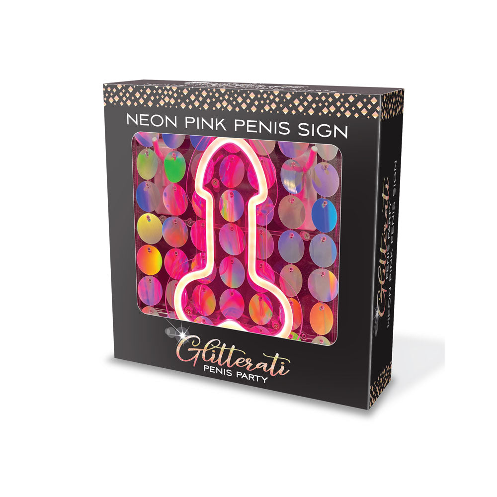 Glitterati Neon Pink Penis Sign Novelty Neon Light