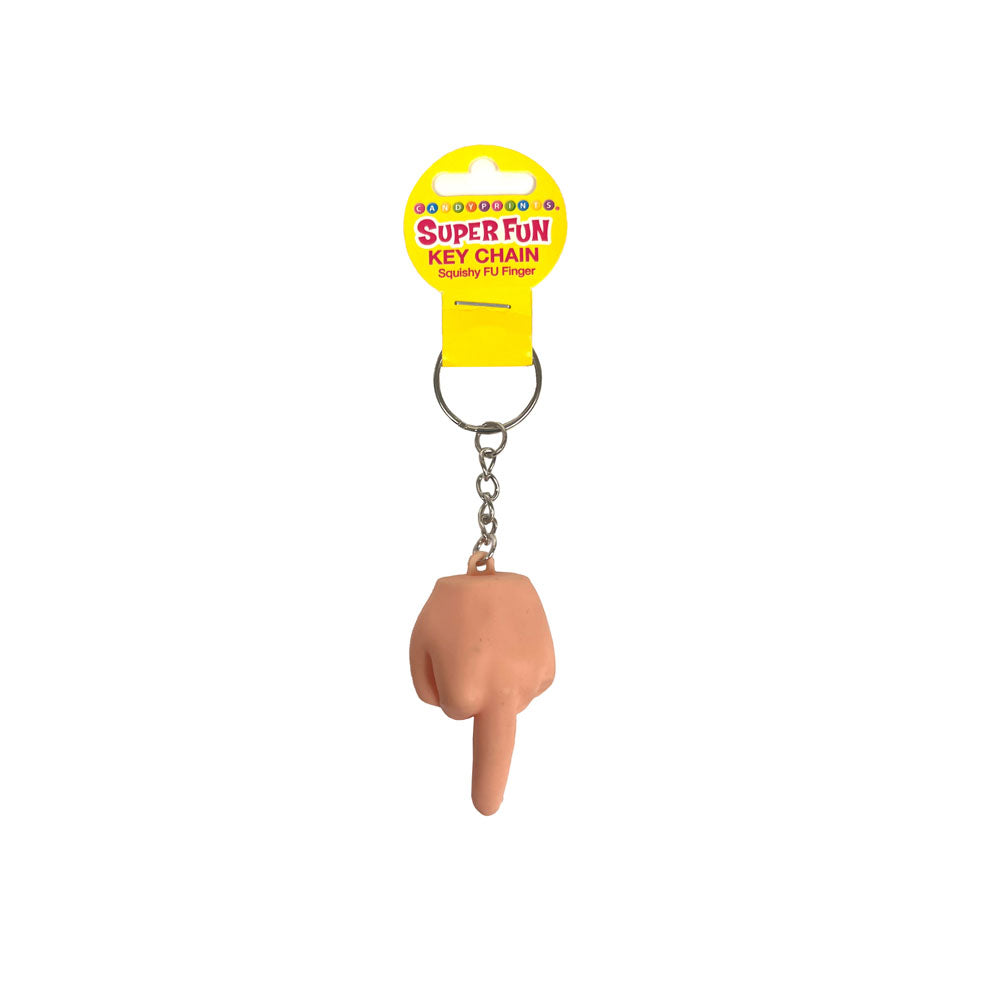 Super Fun Key Chain Squishy Fu Finger Novelty Keychain