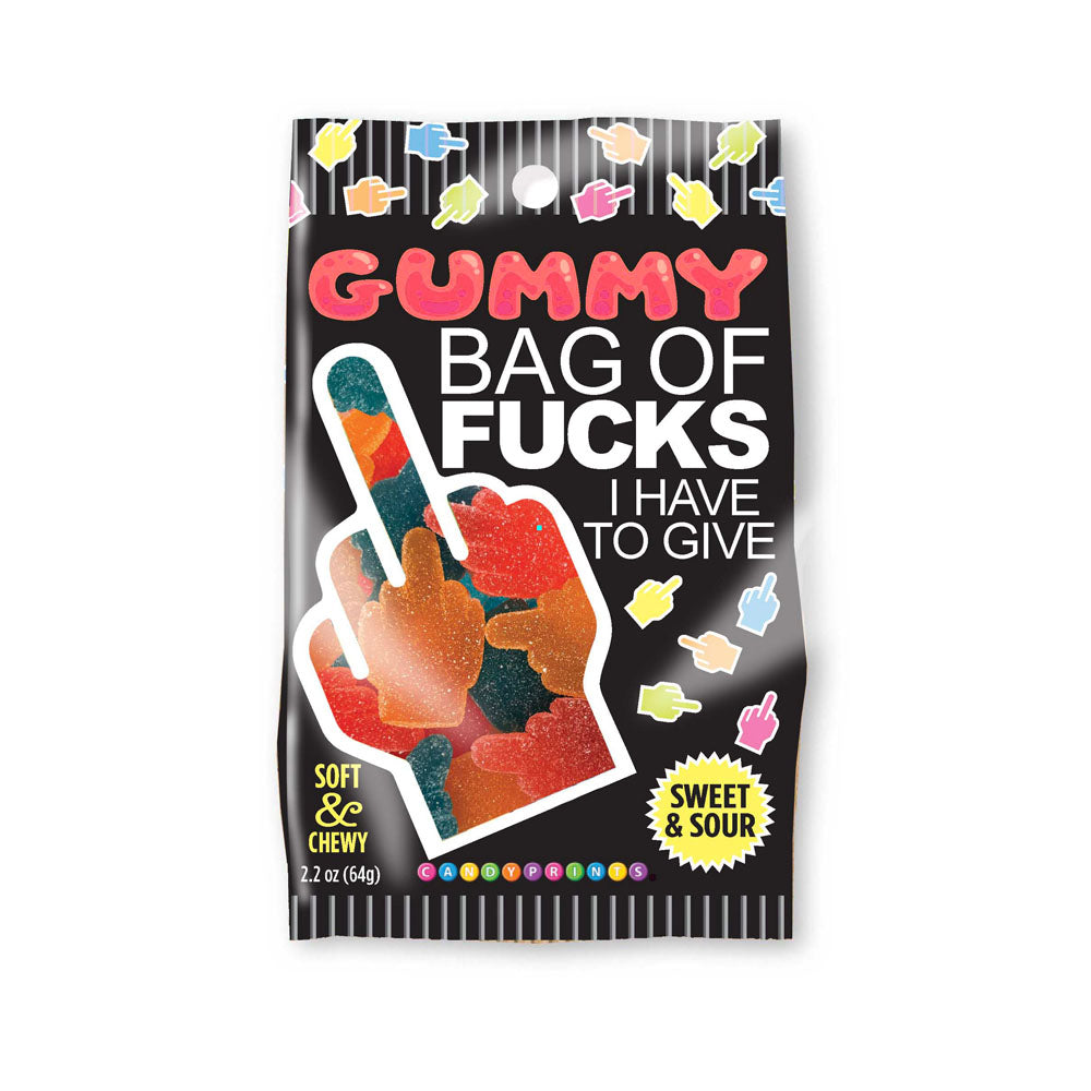 Gummy Bag Of Fucks I Have To Give Soft & Chewy Sour Gummy Lollies 64 Gram Bag