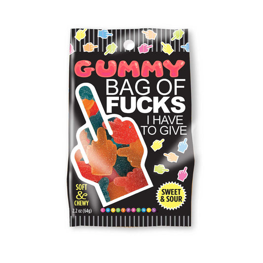 Gummy Bag Of Fucks I Have To Give Soft & Chewy Sour Gummy Lollies 64 Gram Bag