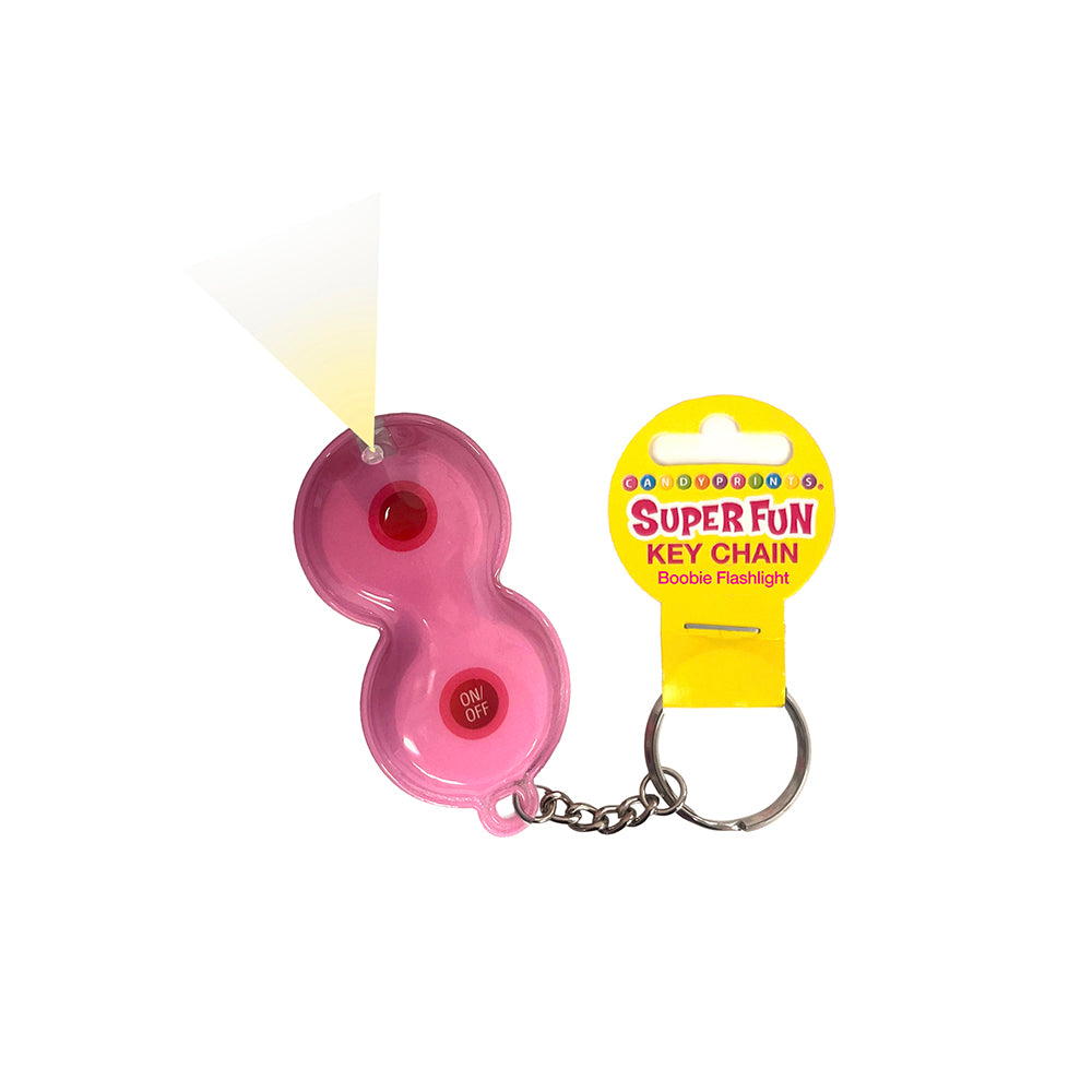 Super Fun Key Chain Boobie Flashlight Pink Novelty Keychain