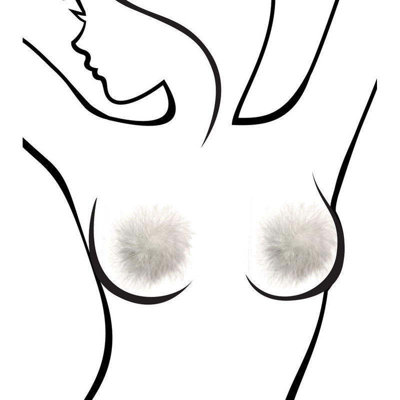 Sexy Af Nipple Couture White Marabou White Marabou Reuseable Nipple Pasties
