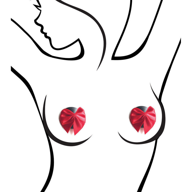 Sexy Af Nipple Couture Red Bows Red Bows Reuseable Nipple Pasties