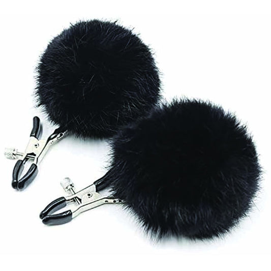 Sexy Af Clamp Couture Black Puff Balls Black Puff Balls Nipple Clamps