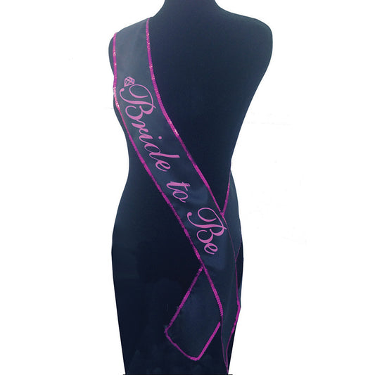 Bride To Be Sash Black Hens Party Sash
