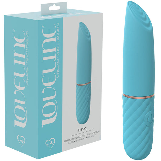 Loveline Beso Blue Blue 10.6 Cm Usb Rechargeable Mini Lipstick Vibrator
