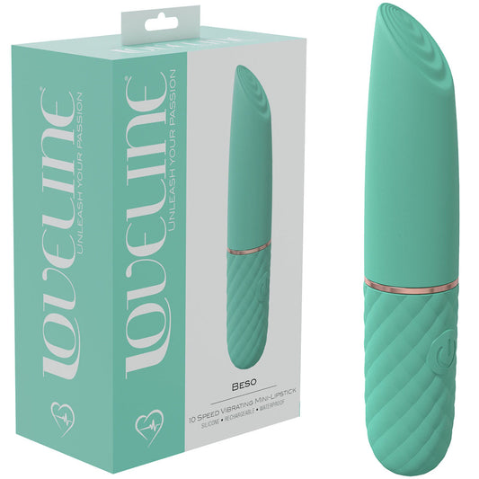 Loveline Beso Green Green 10.6 Cm Usb Rechargeable Mini Lipstick Vibrator