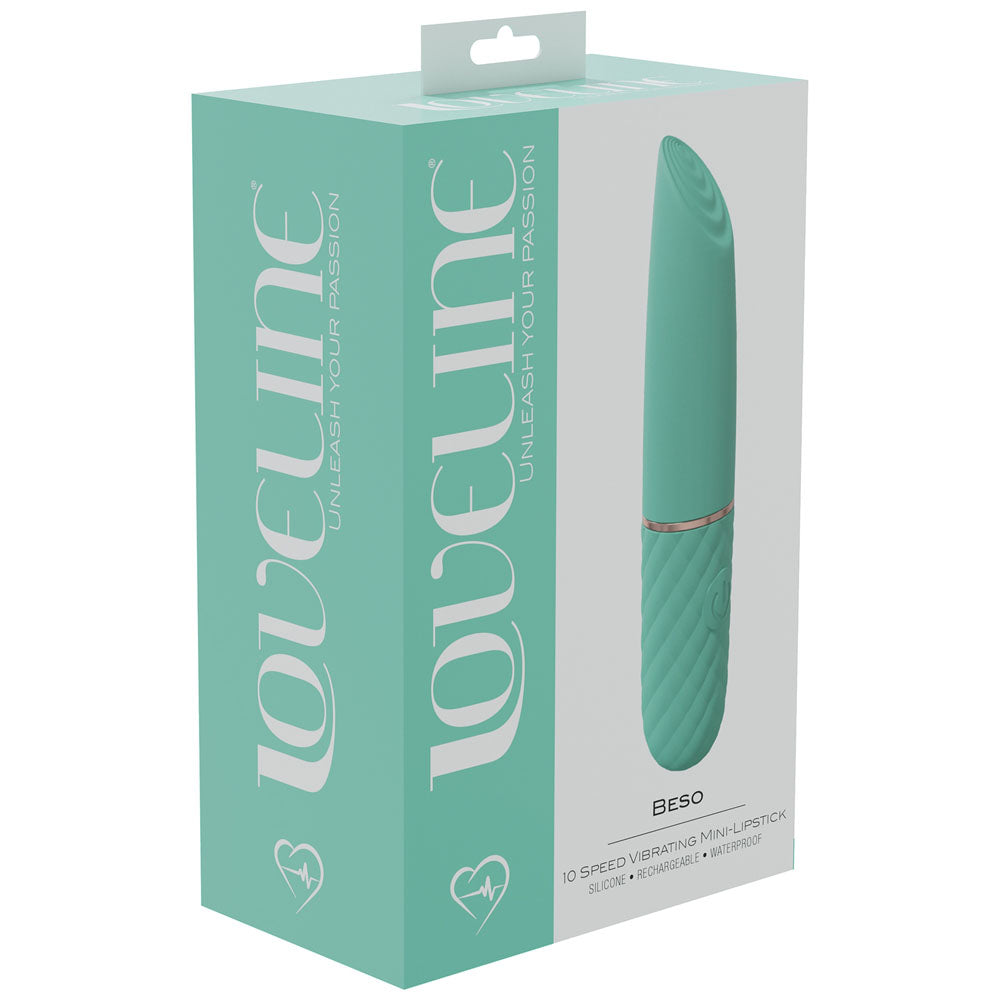 Loveline Beso Green Green 10.6 Cm Usb Rechargeable Mini Lipstick Vibrator