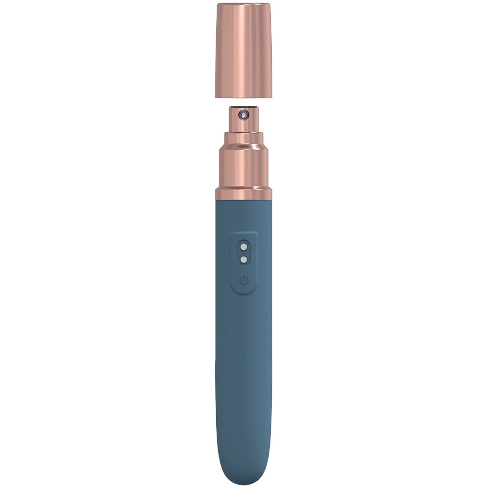 Loveline The Traveler Blue Blue 17.6 Cm Usb Rechargeable Vibrator With Lube Applicator