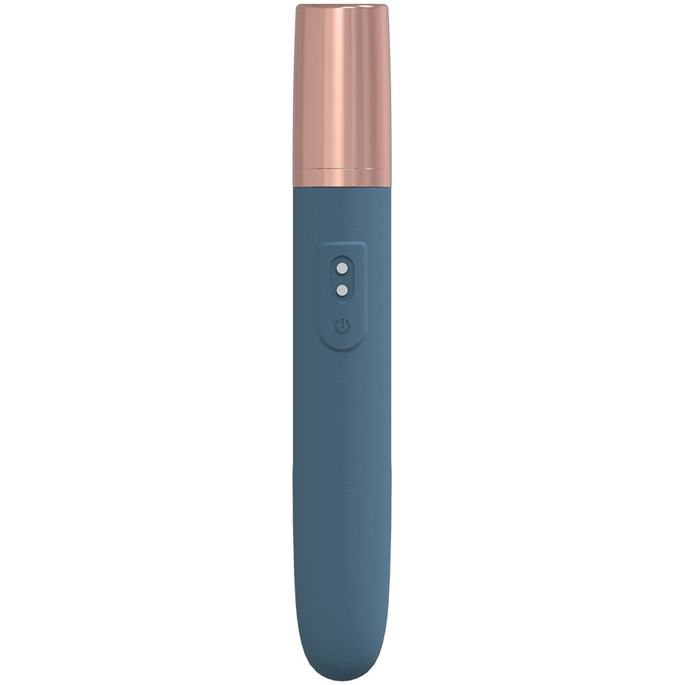 Loveline The Traveler Blue Blue 17.6 Cm Usb Rechargeable Vibrator With Lube Applicator