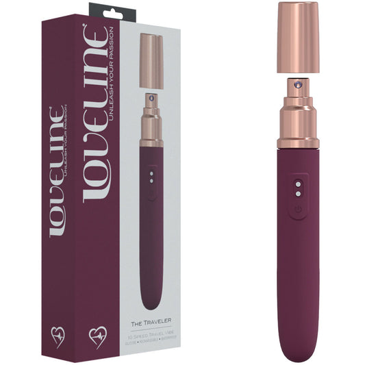 Loveline The Traveler Burgundy Burgundy 17.6 Cm Usb Rechargeable Vibrator With Lube Applicator