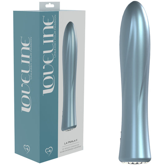 Loveline La Perla Ii Blue Pearlescent Blue 19.2 Cm Usb Rechargeable Vibrator
