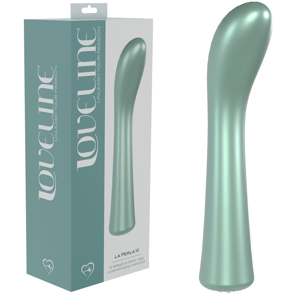 Loveline La Perla Iii Green Pearlescent Green 19.2 Cm Usb Rechargeable Vibrator
