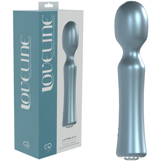 Loveline La Perla Iv Blue Pearlescent Blue 19.2 Cm Usb Rechargeable Massage Wand