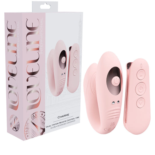 Loveline Charme Dual Motor Vibe Pink Usb Rechargeable Dual Motor Vibrator With Wireless Remote