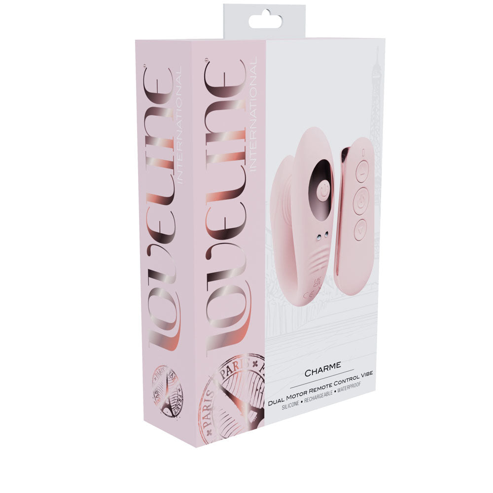 Loveline Charme Dual Motor Vibe Pink Usb Rechargeable Dual Motor Vibrator With Wireless Remote