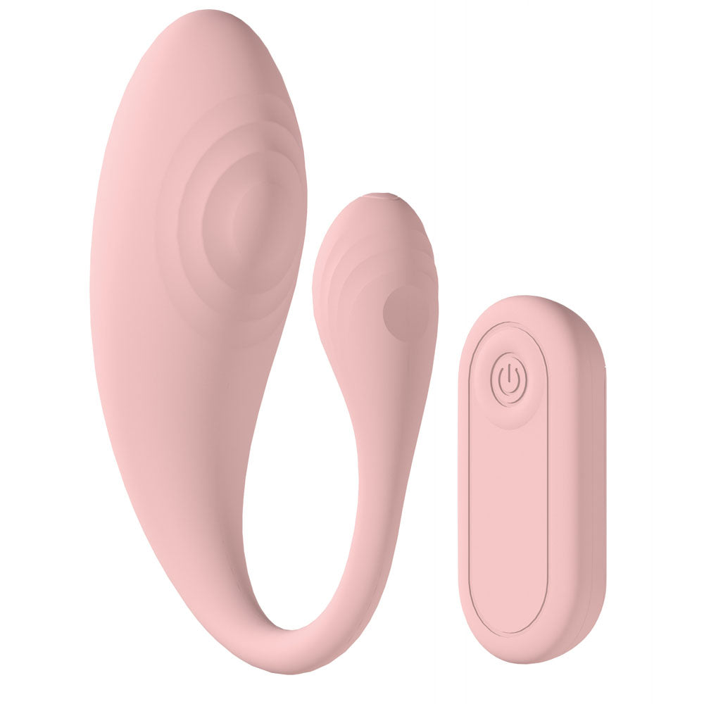 Loveline Wave Pink Usb Rechargeable C Shaped Vibrator With Remote