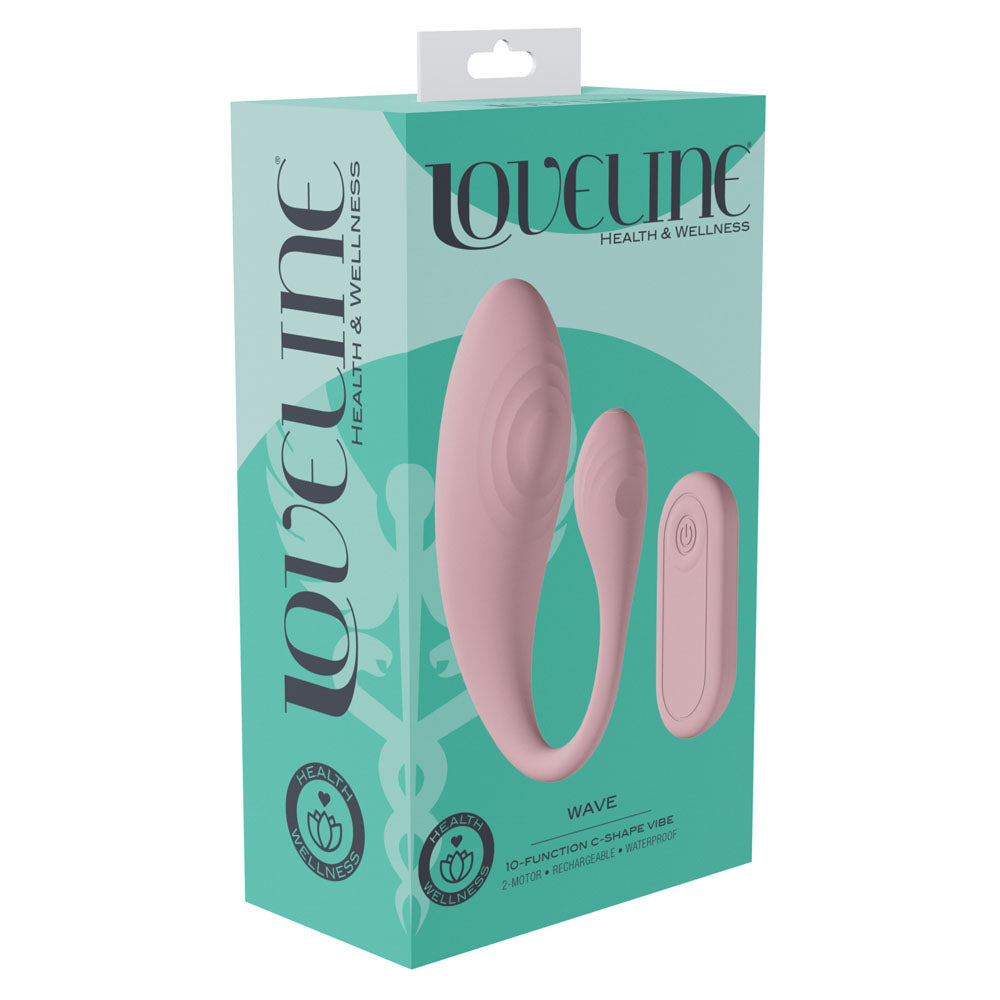 Loveline Wave Pink Usb Rechargeable C Shaped Vibrator With Remote