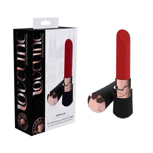 Loveline Dahlia Black Black/Red 12.5 Cm Usb Rechargeable Lipstick Vibrator