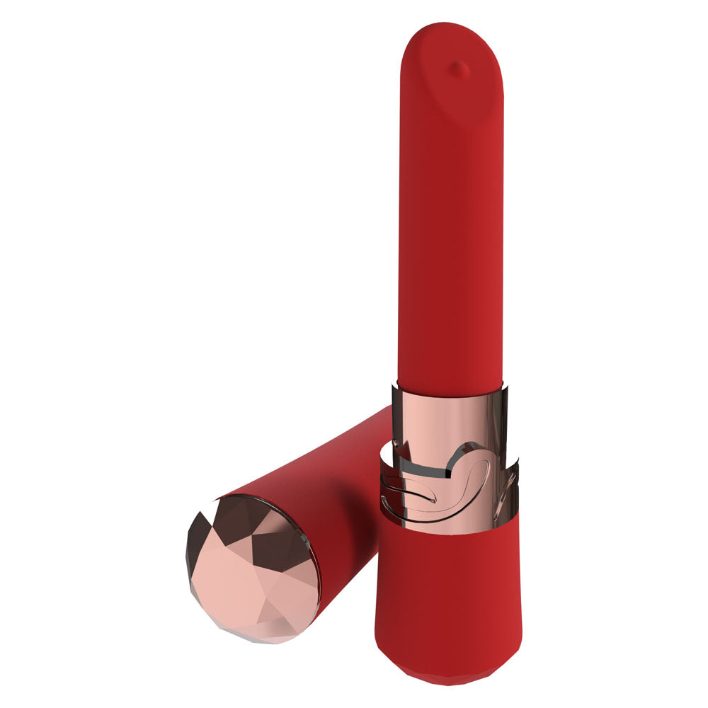 Loveline Dahlia Red Red 12.5 Cm Usb Rechargeable Lipstick Vibrator